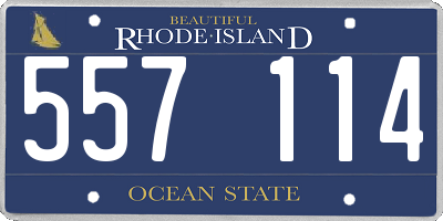 RI license plate 557114