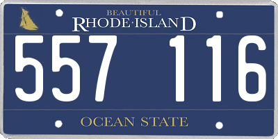 RI license plate 557116