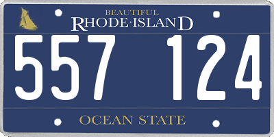 RI license plate 557124