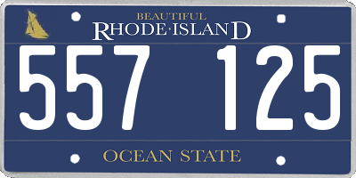 RI license plate 557125