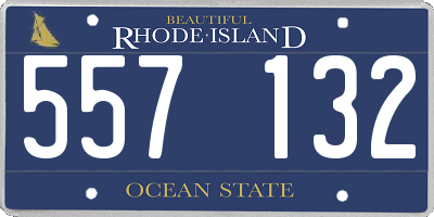RI license plate 557132