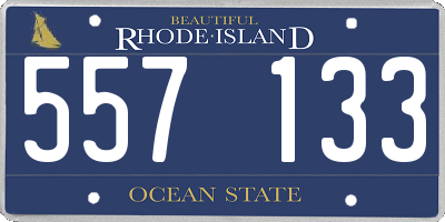 RI license plate 557133