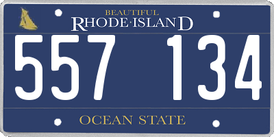 RI license plate 557134