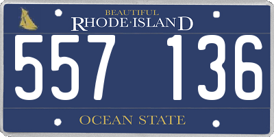 RI license plate 557136