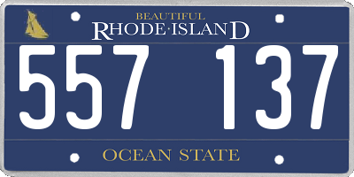 RI license plate 557137