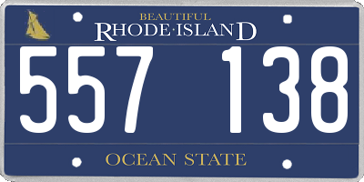 RI license plate 557138