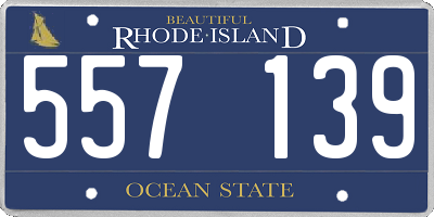 RI license plate 557139