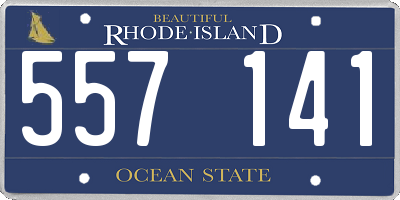 RI license plate 557141