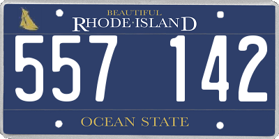 RI license plate 557142