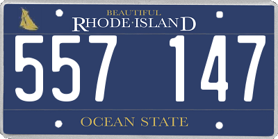 RI license plate 557147