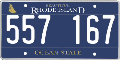 RI license plate 557167