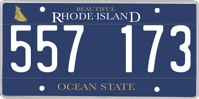 RI license plate 557173