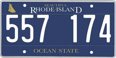 RI license plate 557174