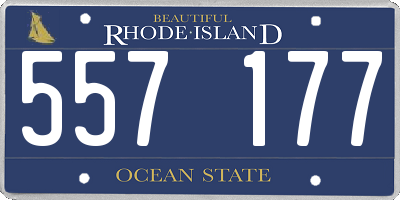 RI license plate 557177