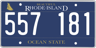 RI license plate 557181