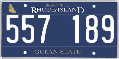 RI license plate 557189