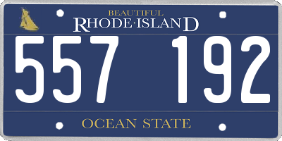RI license plate 557192