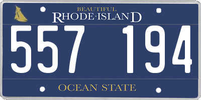 RI license plate 557194