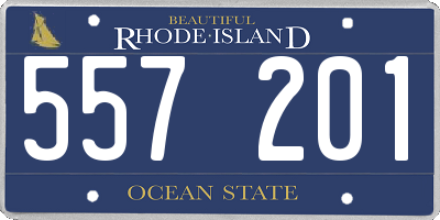 RI license plate 557201