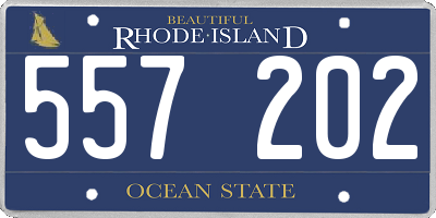 RI license plate 557202