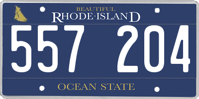 RI license plate 557204