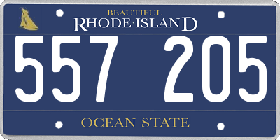 RI license plate 557205