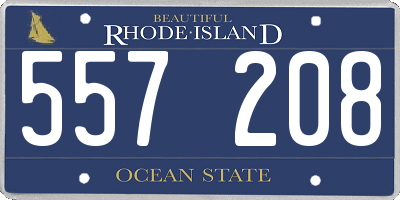 RI license plate 557208