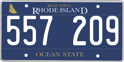 RI license plate 557209