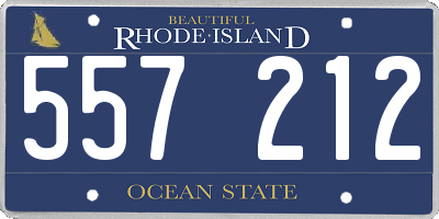 RI license plate 557212