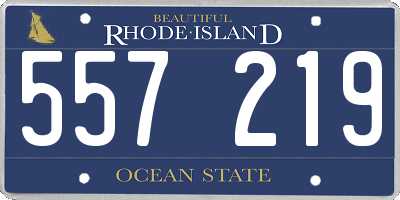 RI license plate 557219