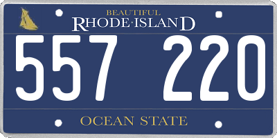 RI license plate 557220