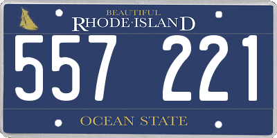 RI license plate 557221