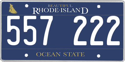 RI license plate 557222