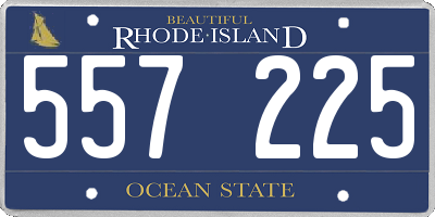 RI license plate 557225