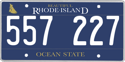 RI license plate 557227