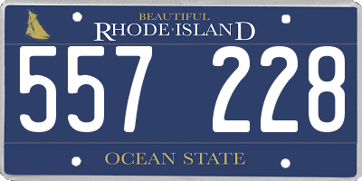 RI license plate 557228
