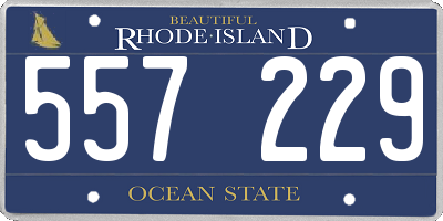 RI license plate 557229