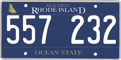 RI license plate 557232