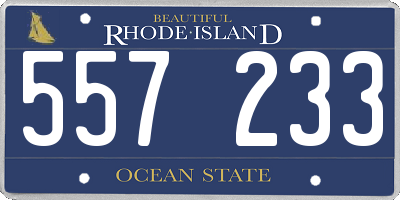RI license plate 557233