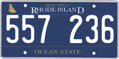 RI license plate 557236