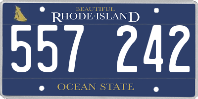 RI license plate 557242