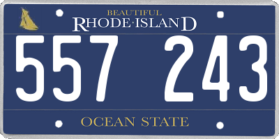 RI license plate 557243