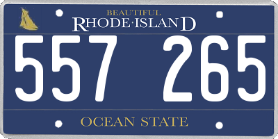 RI license plate 557265