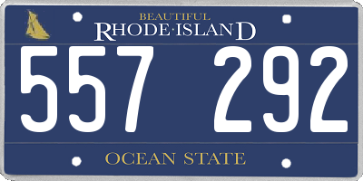 RI license plate 557292