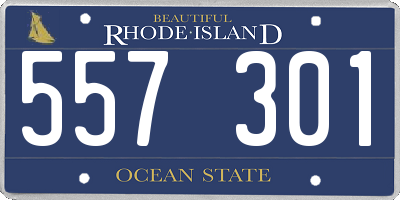 RI license plate 557301
