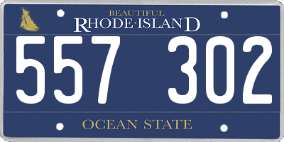 RI license plate 557302