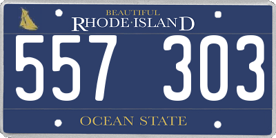 RI license plate 557303