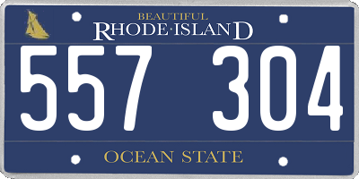 RI license plate 557304