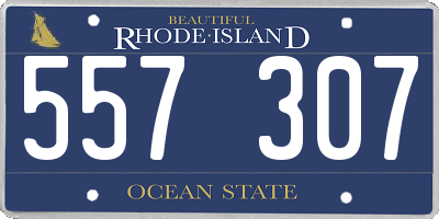 RI license plate 557307
