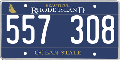 RI license plate 557308